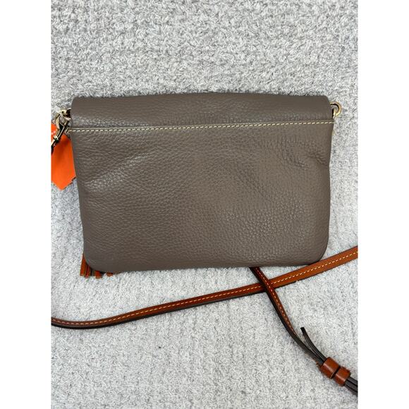 Dooney & Bourke Grey Pebbled Leather Foldover Crossbody #64097 - Picture 2 of 11